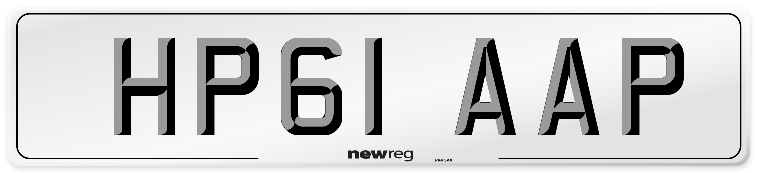 HP61 AAP Number Plate from New Reg